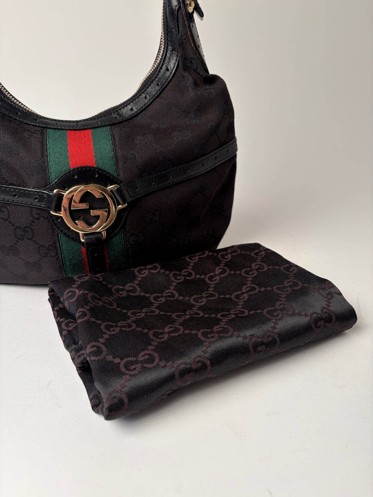 Gucci GG Reins Web Small Hobo