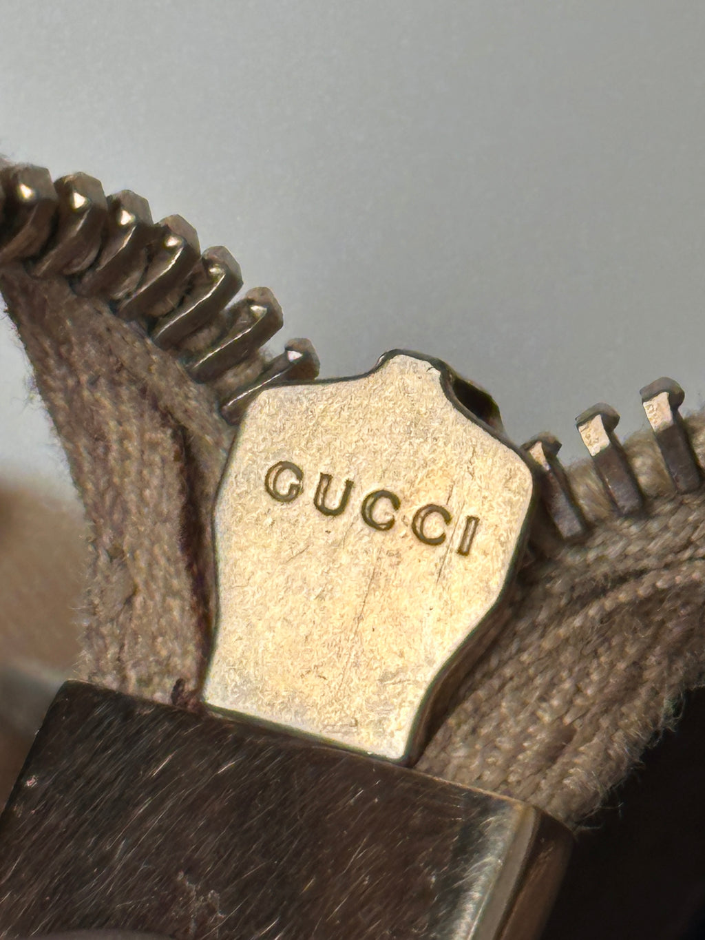 Gucci D-Ring Golden Brown Monogram Canvas Leather Handbag