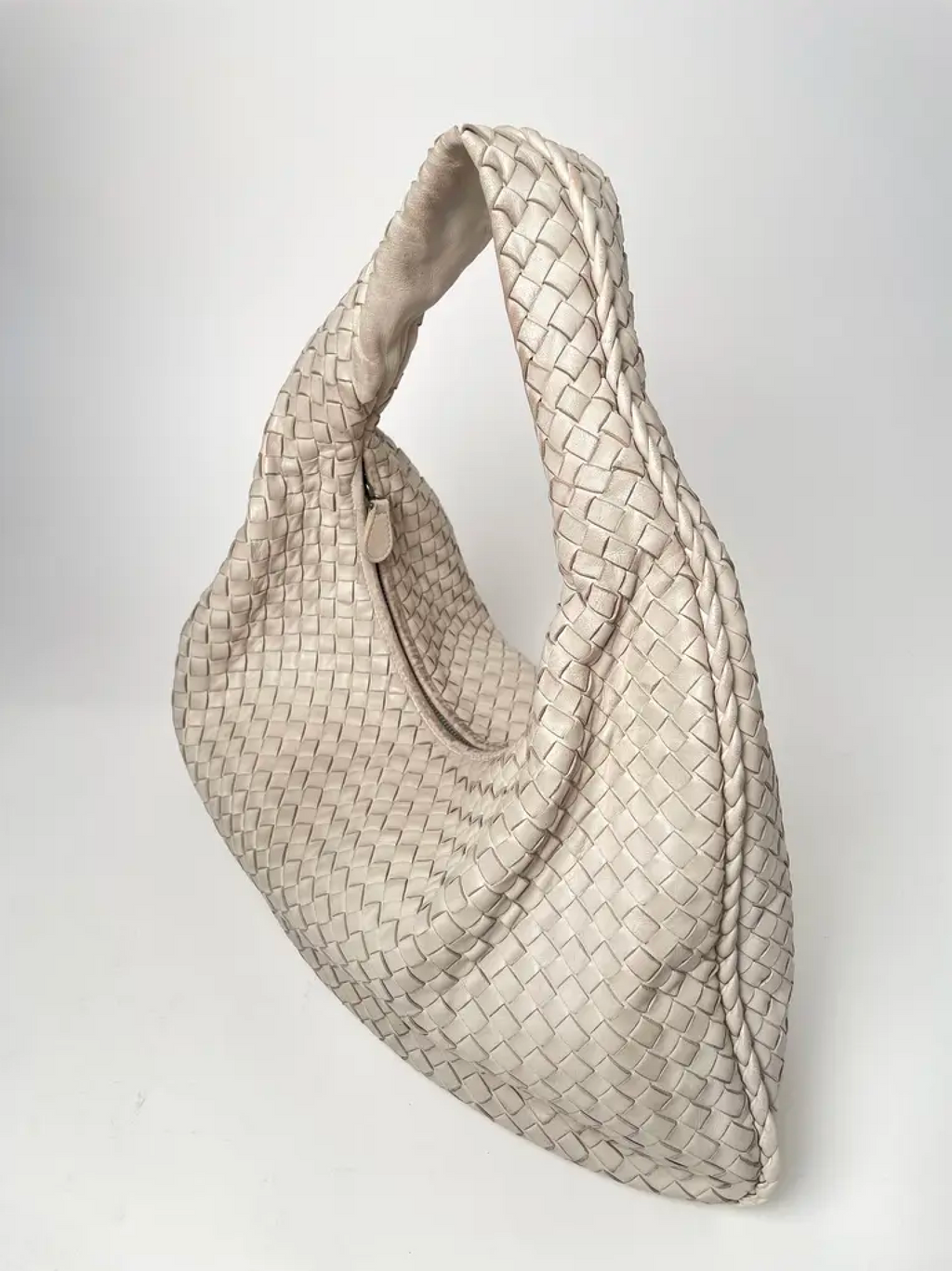 Bottega Veneta Large Beige White Veneta Hobo