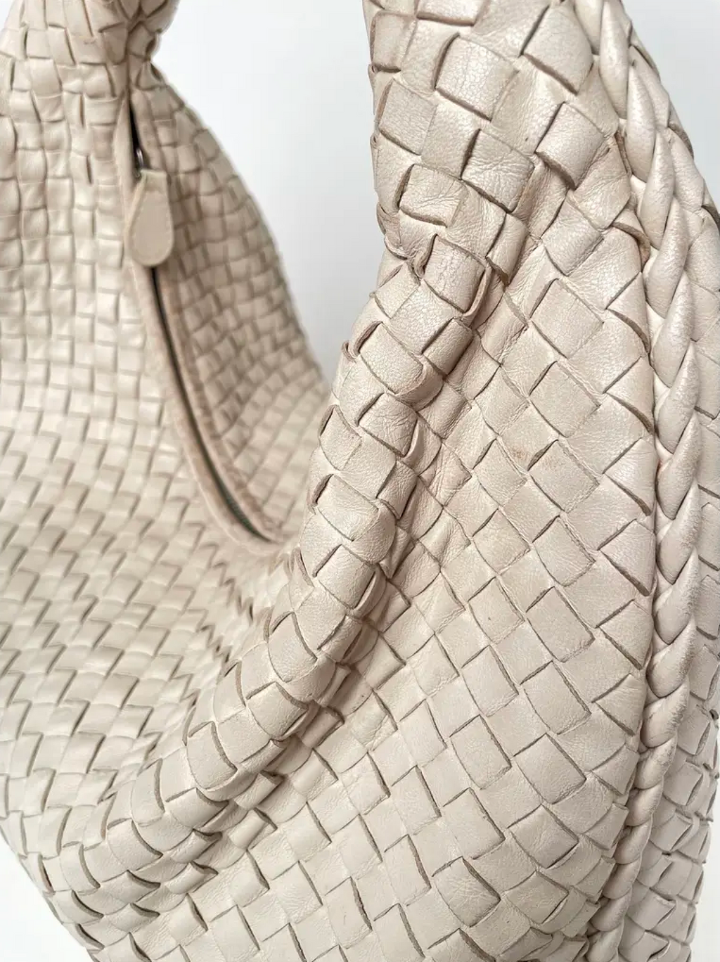Bottega Veneta Large Beige White Veneta Hobo