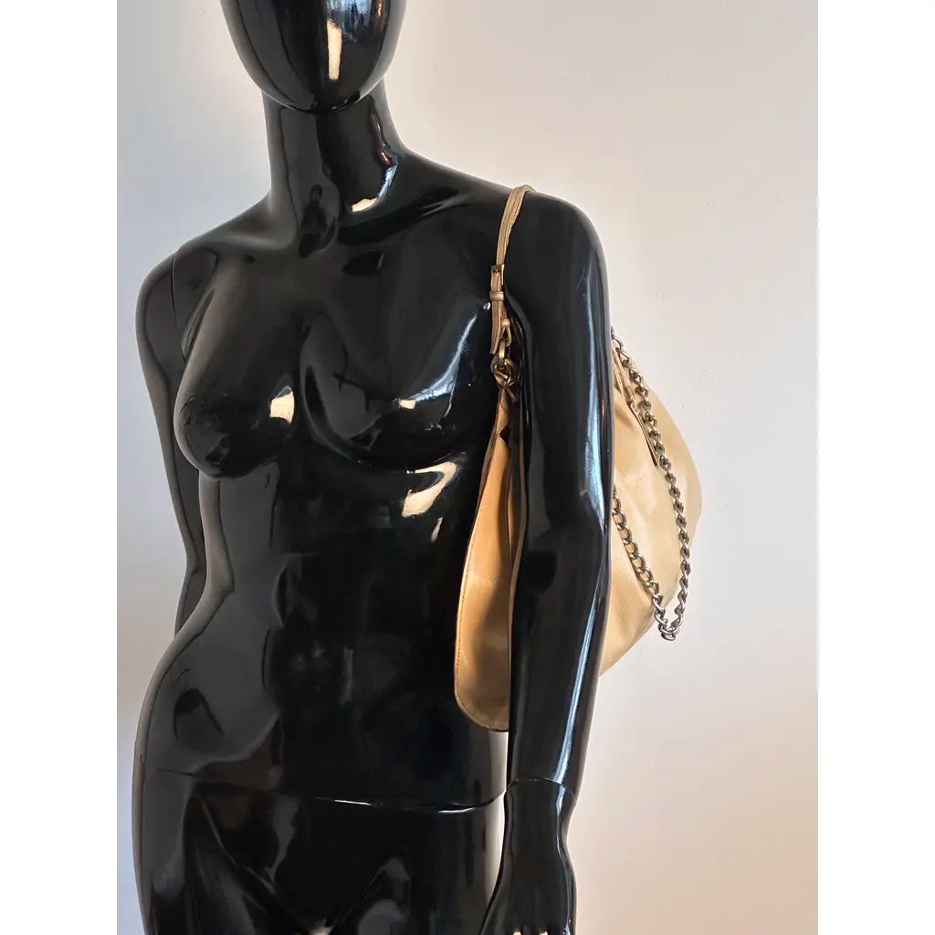 Gucci Jockey Brown Mustard Hobo Leather Handbag designed by Tom Ford