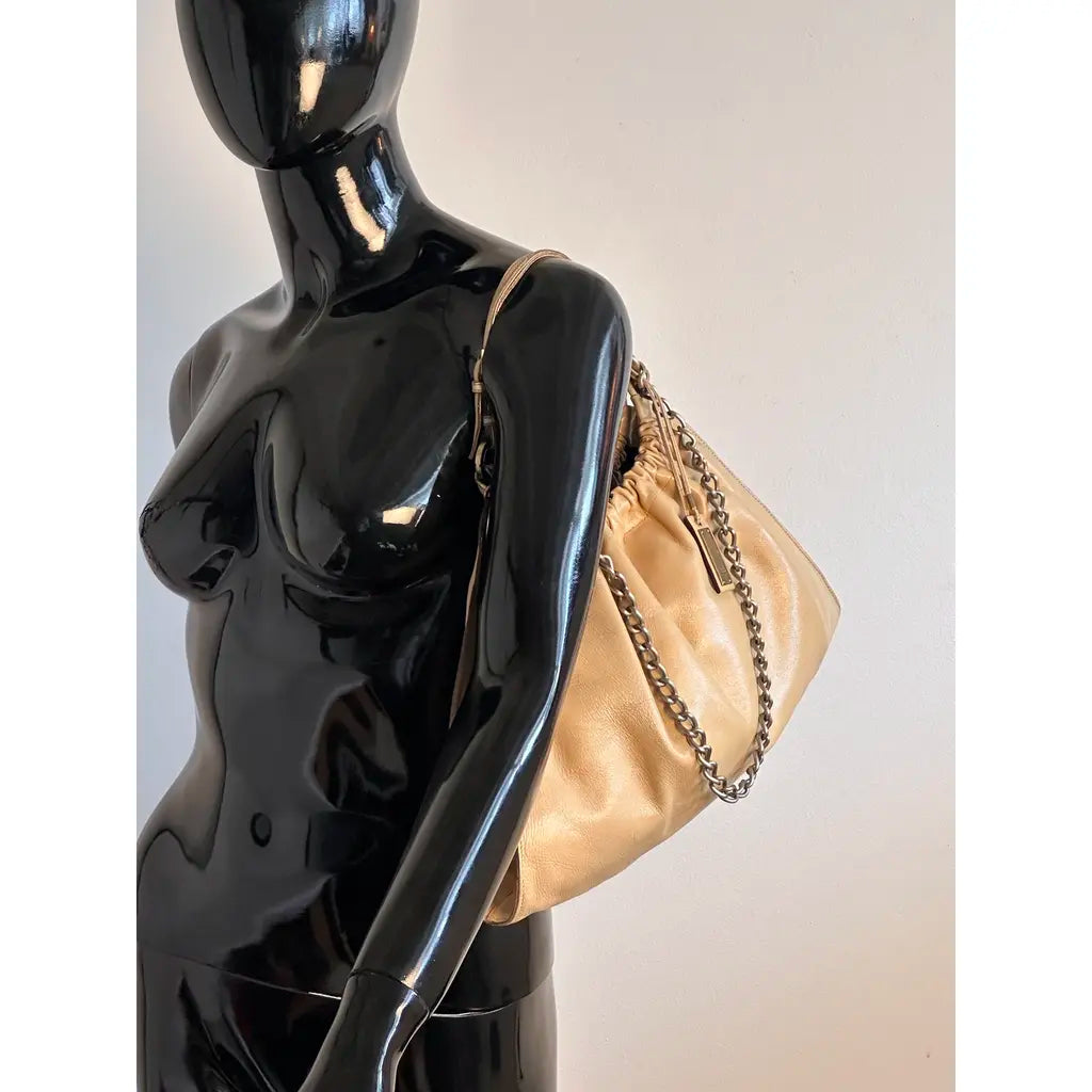 Gucci Jockey Brown Mustard Hobo Leather Handbag designed by Tom Ford
