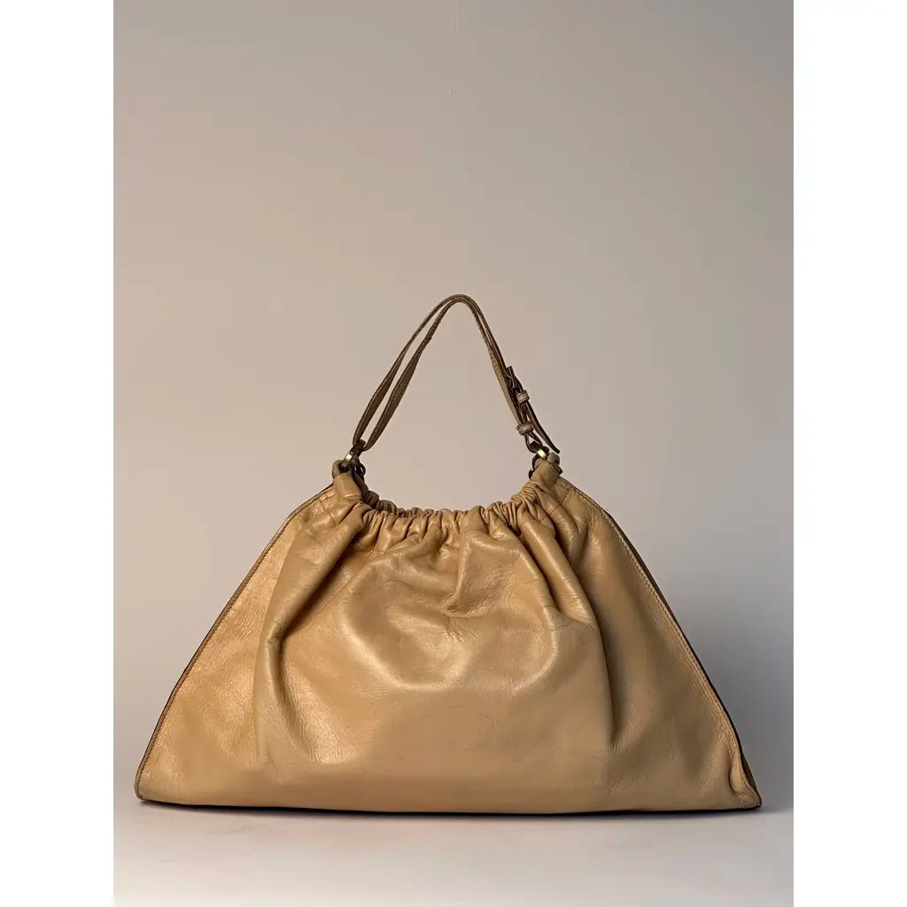 Gucci Jockey Brown Mustard Hobo Leather Handbag designed by Tom Ford