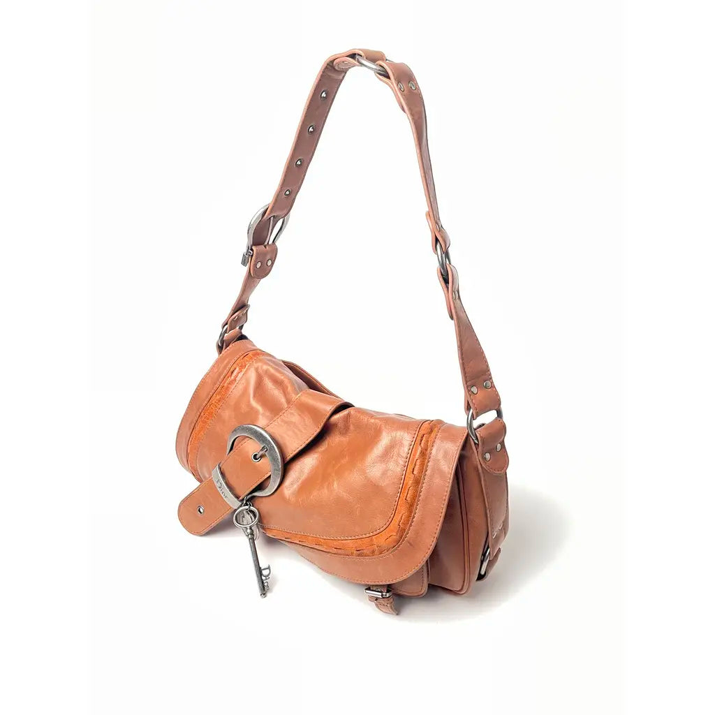 Christian Dior Gaucho Double Saddle Jumbo Brown Leather Shoulder bag