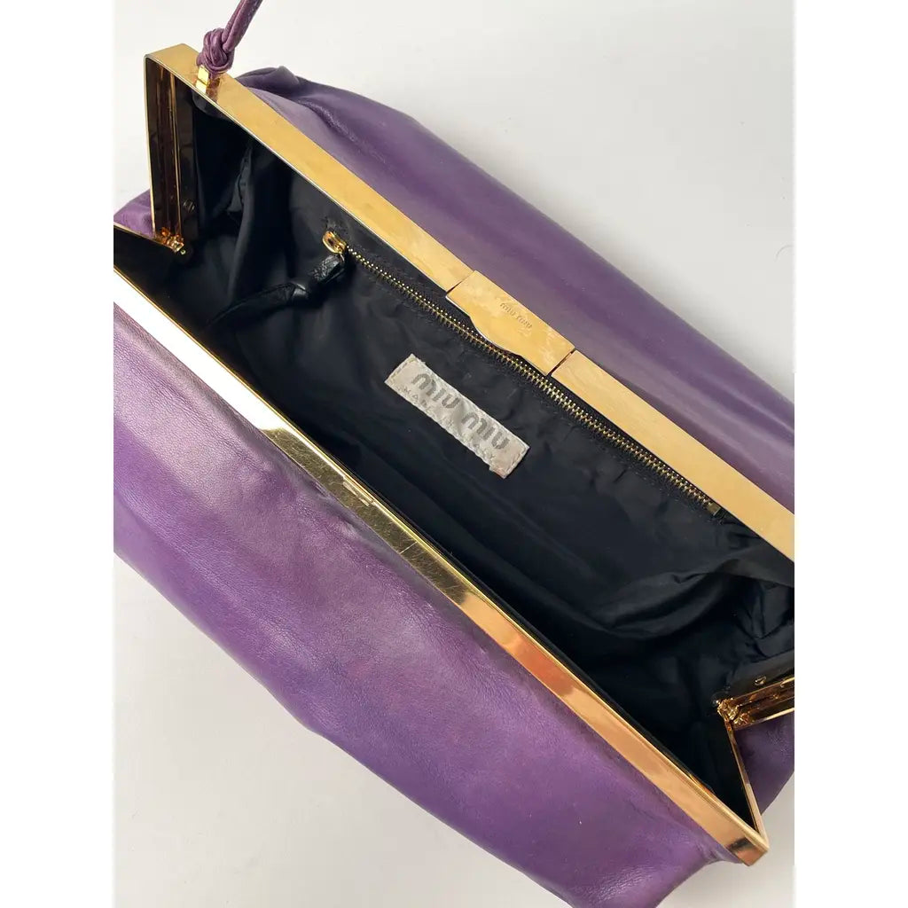 Miu Miu Arcadie Camera Purple Leather Shoulderbag